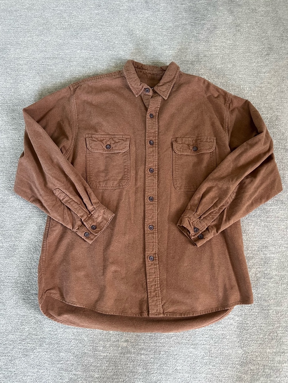 Moose Creek Outdoor Clothing Brown Cotton Flannel Button-Down Shirt Sz. XL